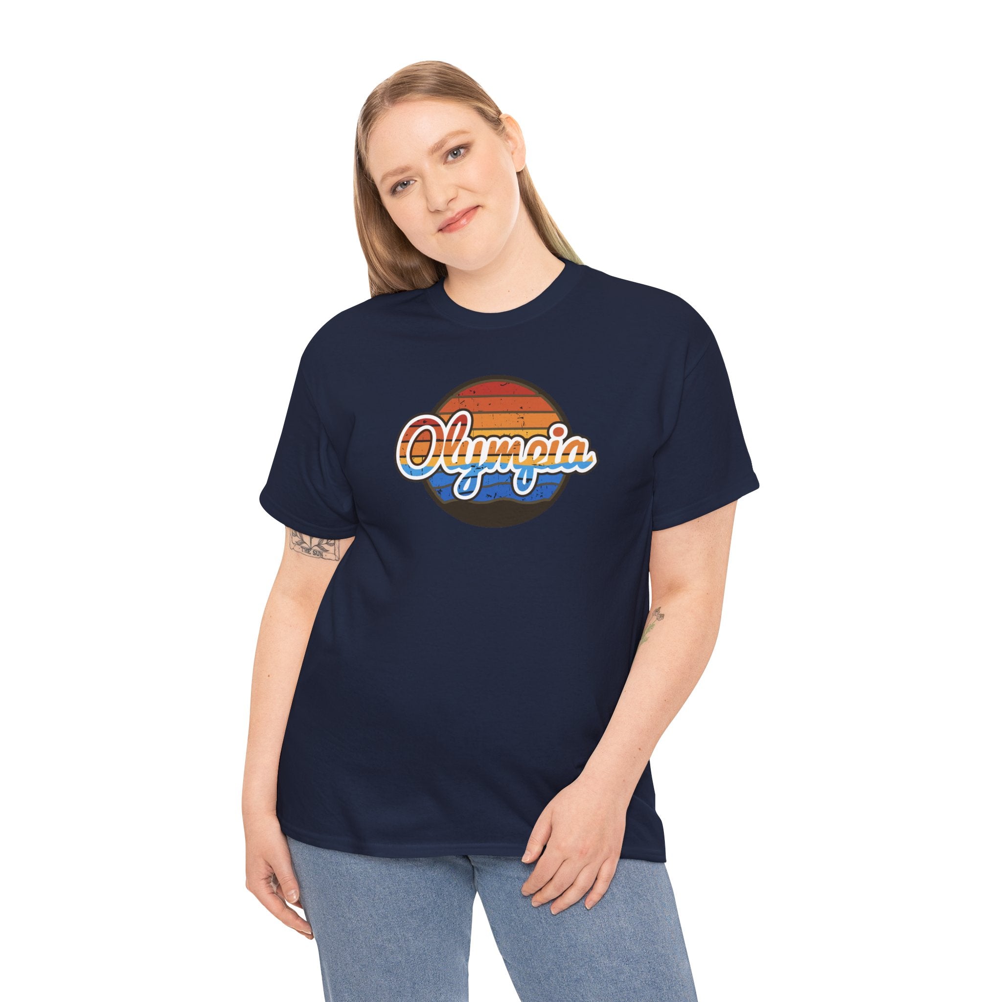 Olympia Retro Sunset Adult T-shirt