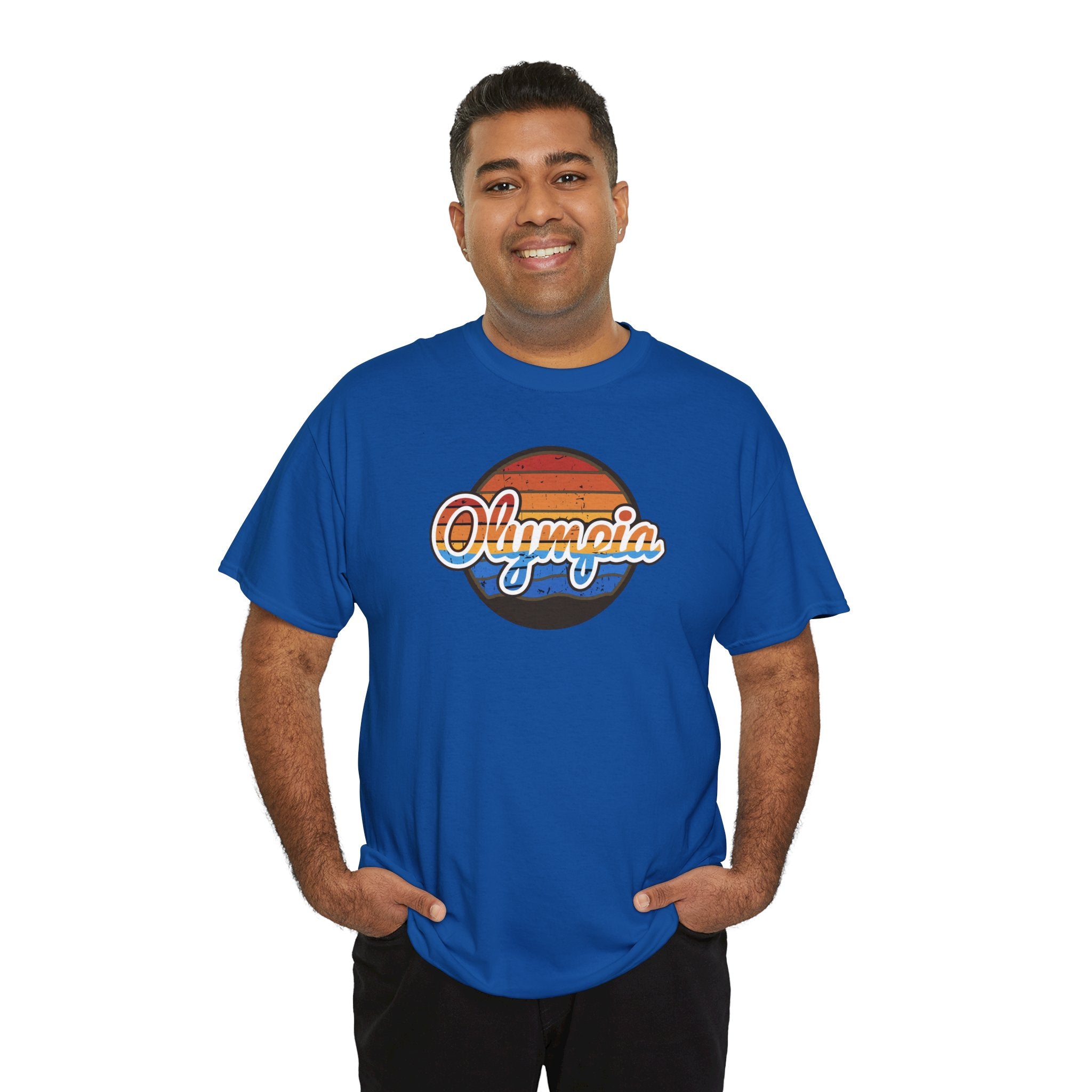 Olympia Retro Sunset Adult T-shirt