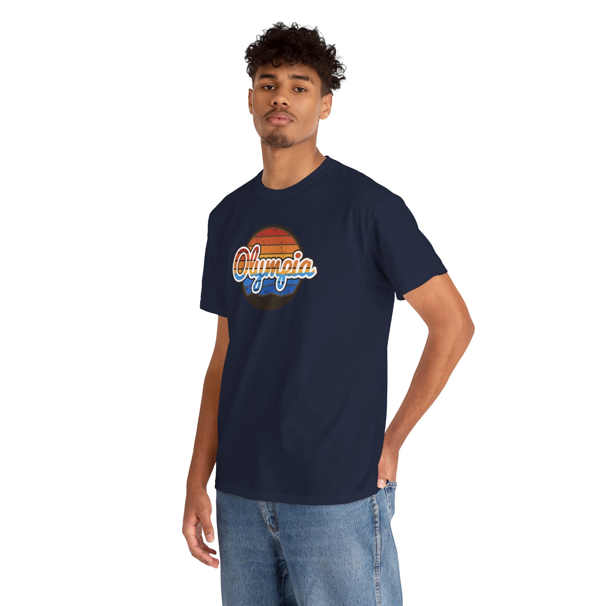 Olympia Retro Sunset Adult T-shirt