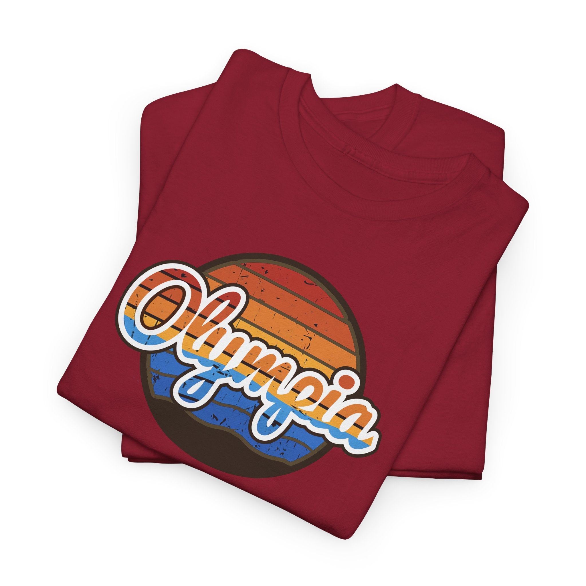 Olympia Retro Sunset Adult T-shirt