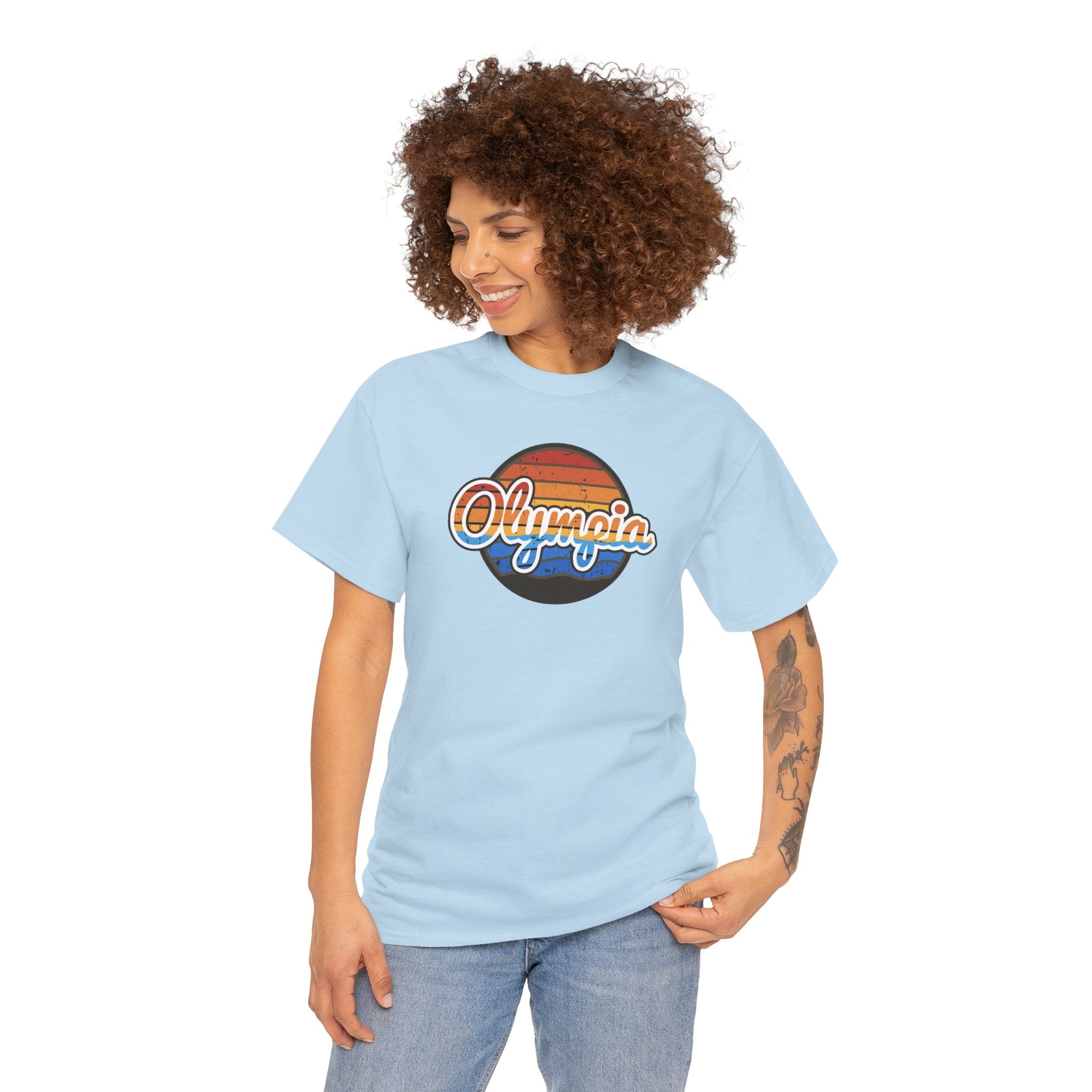 Olympia Retro Sunset Adult T-shirt