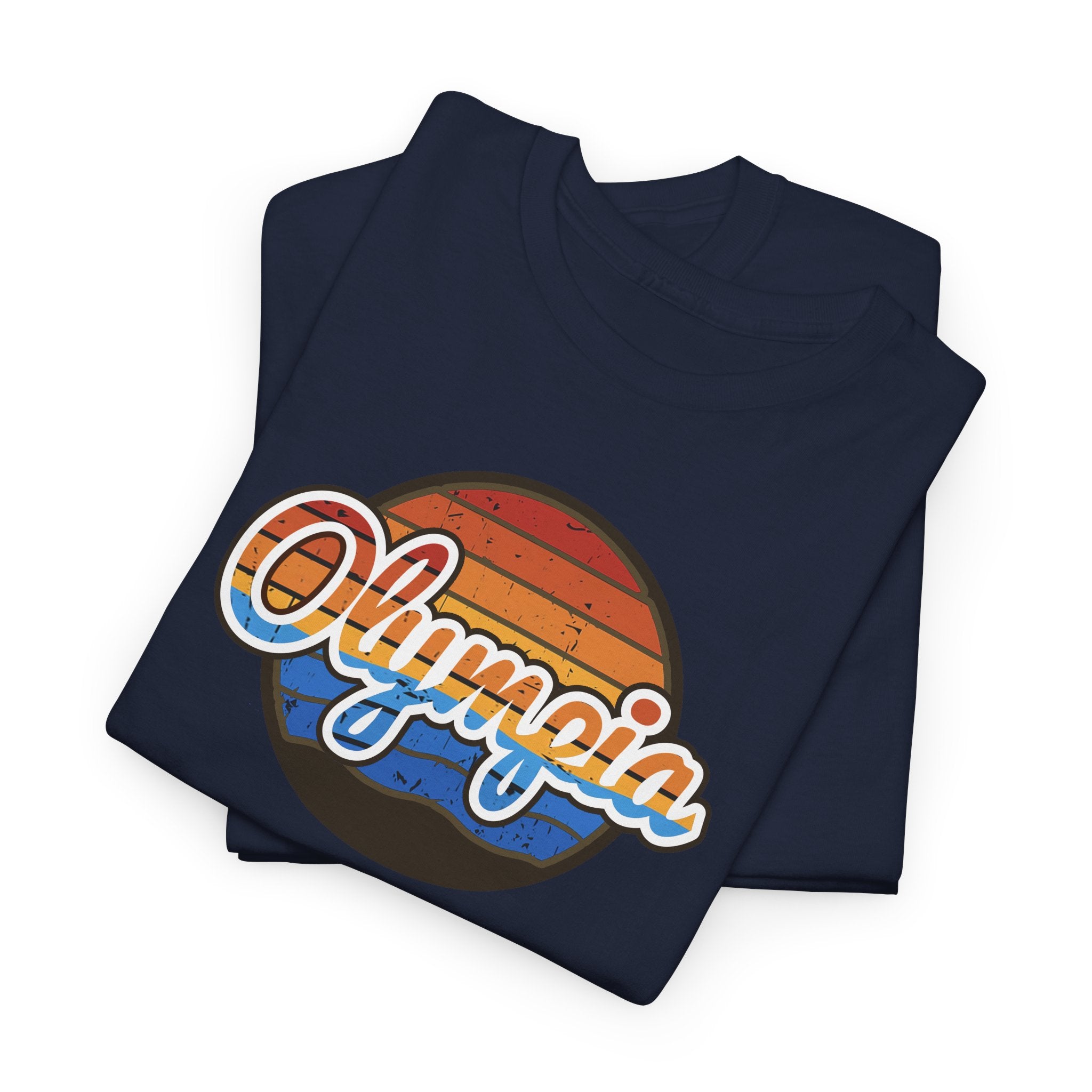 Olympia Retro Sunset Adult T-shirt