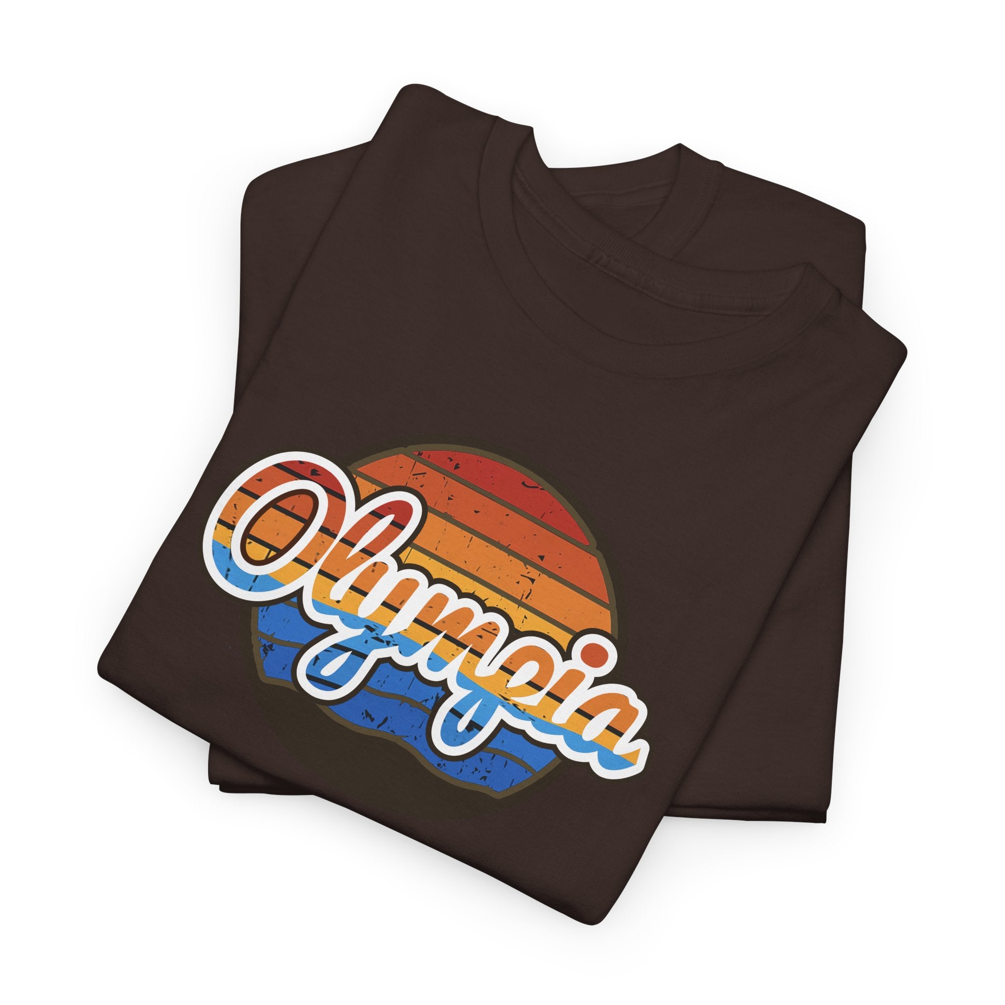 Olympia Retro Sunset Adult T-shirt