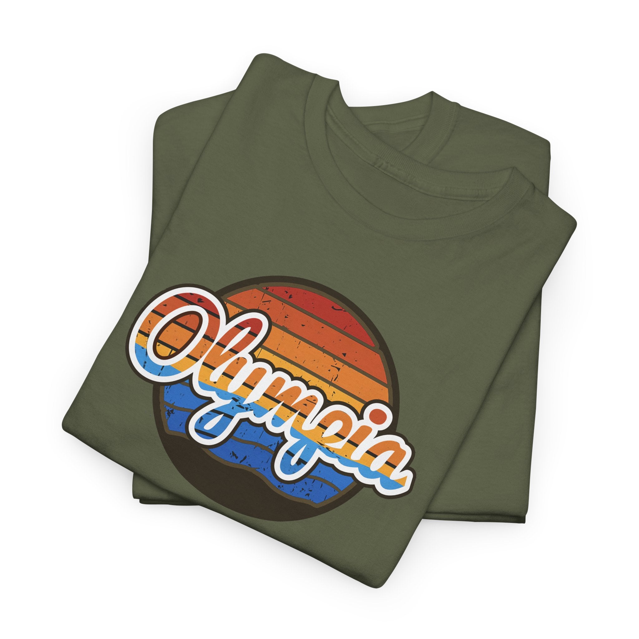 Olympia Retro Sunset Adult T-shirt