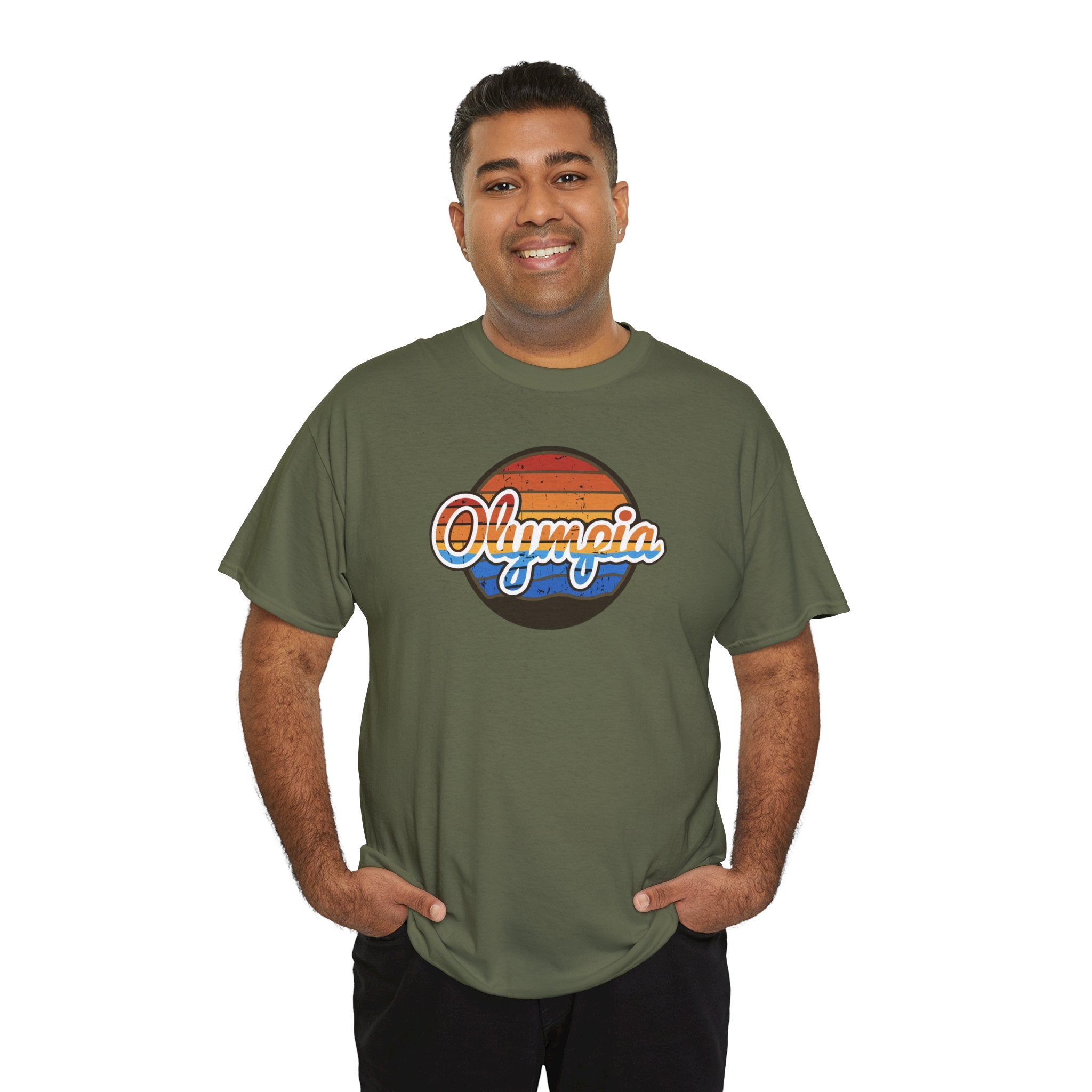 Olympia Retro Sunset Adult T-shirt