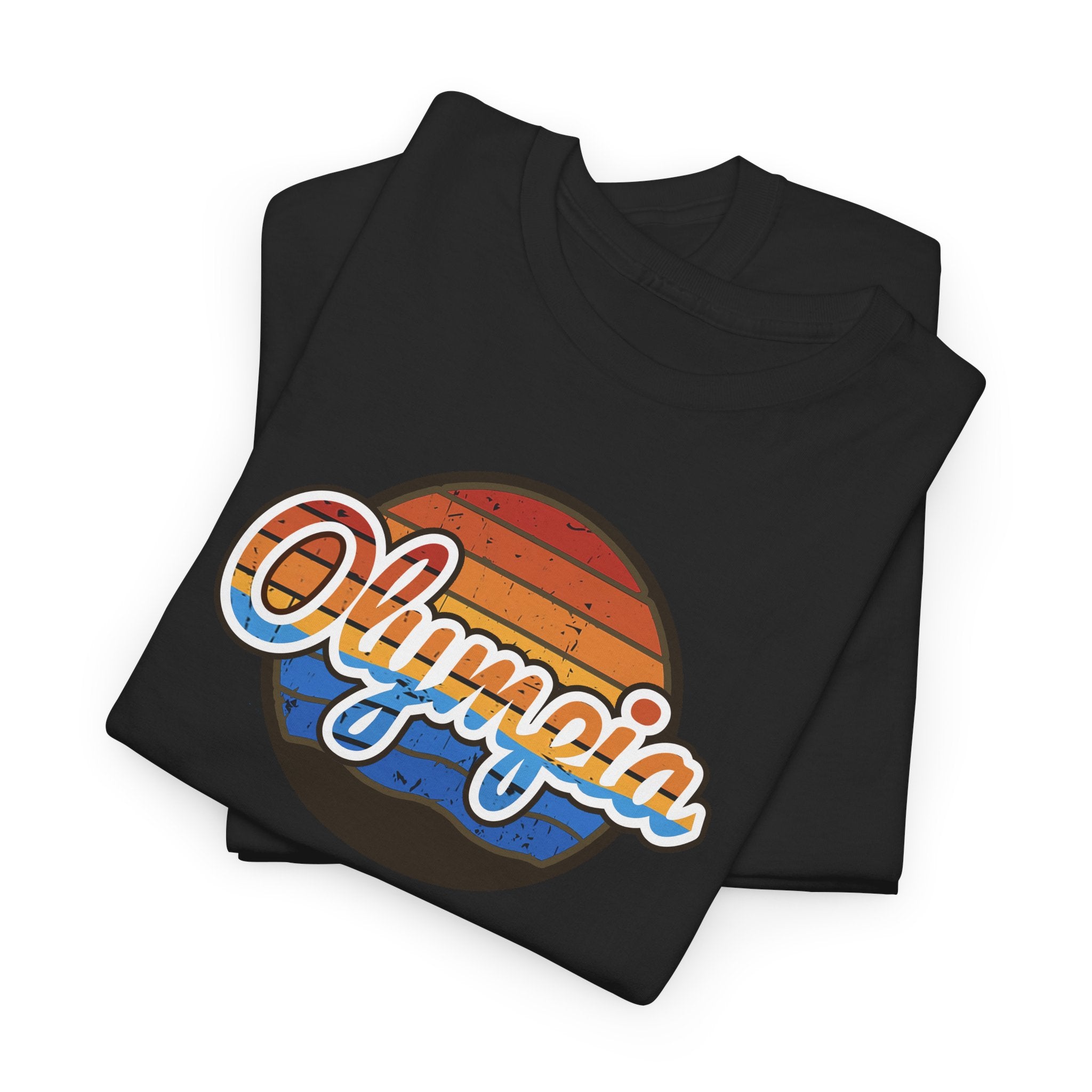 Olympia Retro Sunset Adult T-shirt
