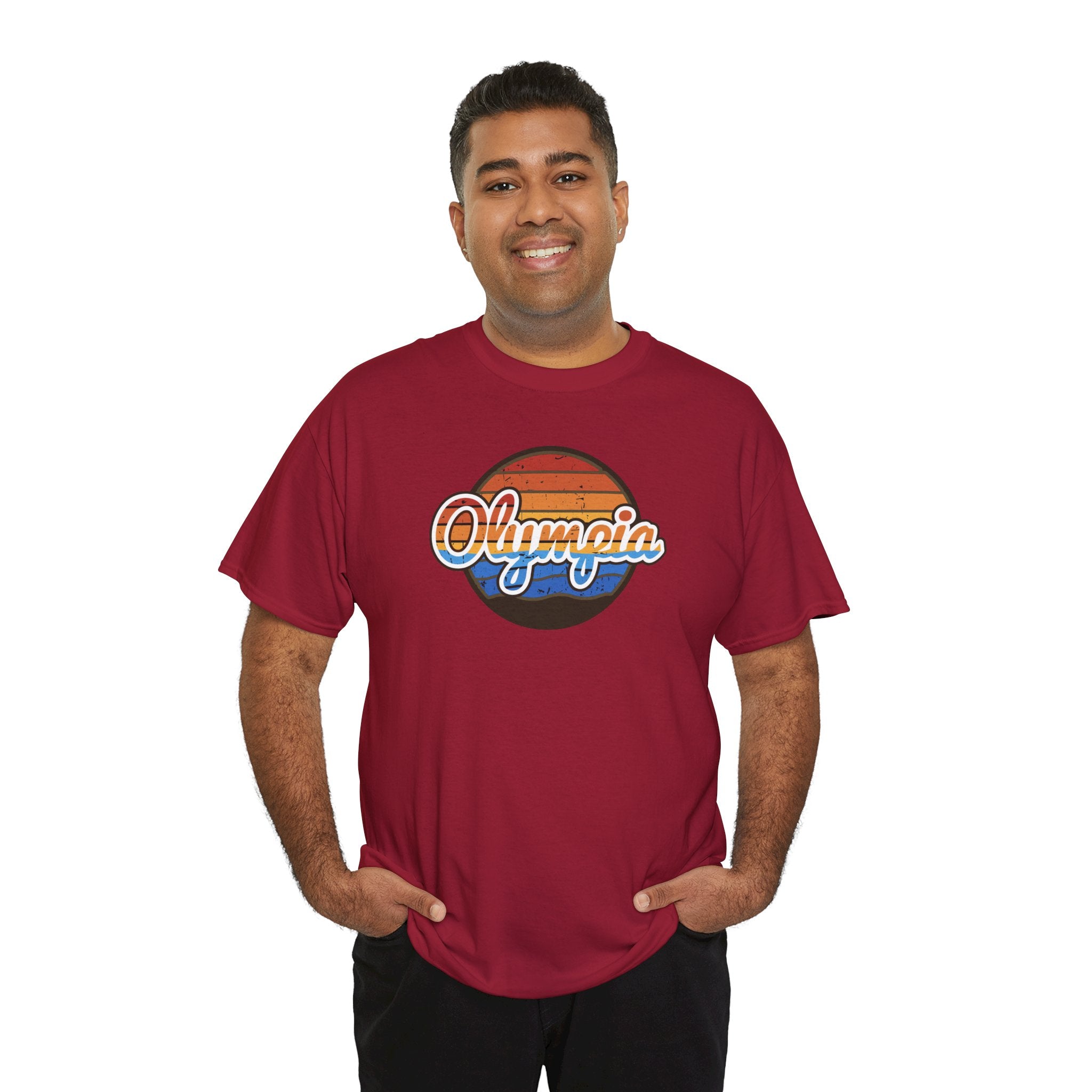 Olympia Retro Sunset Adult T-shirt