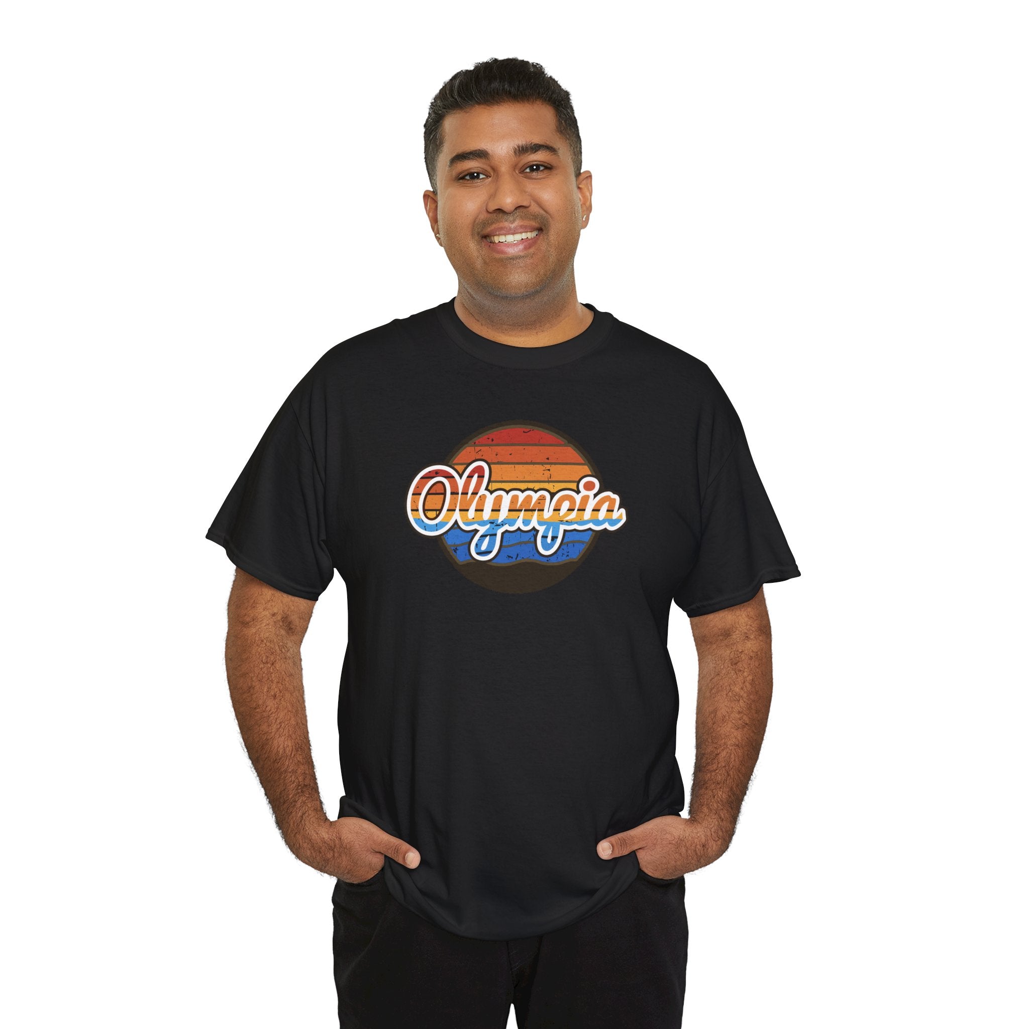 Olympia Retro Sunset Adult T-shirt