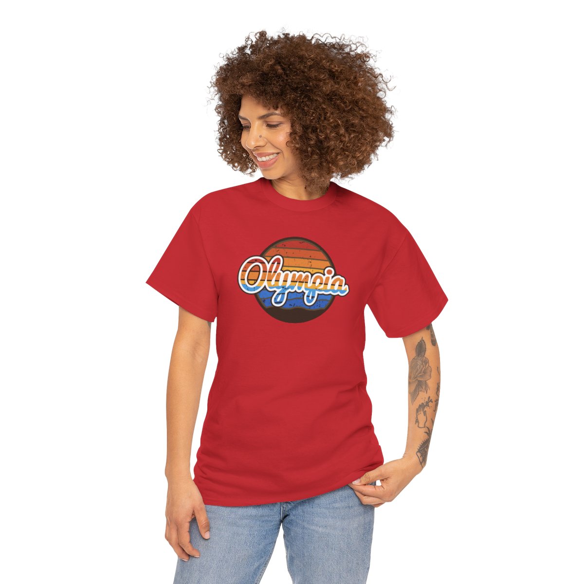 Olympia Retro Sunset Adult T-shirt