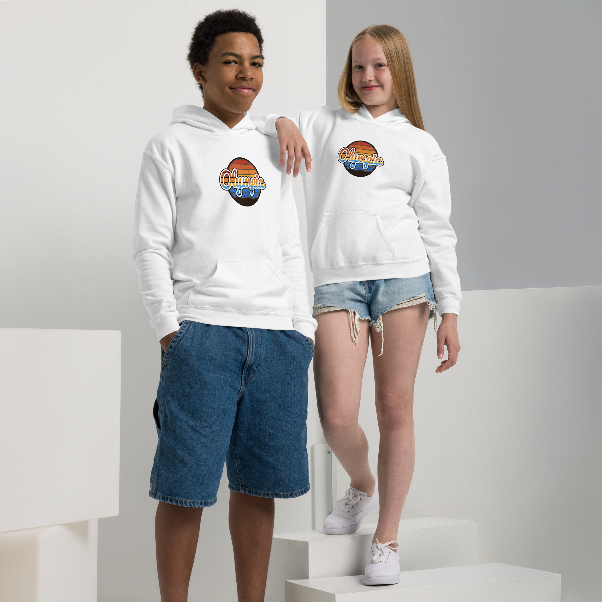 Olympia Retro Sunset Hoodie - Kids/Youth